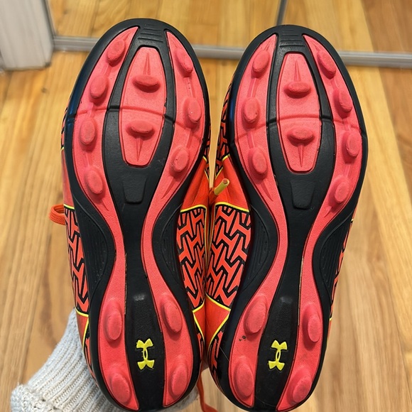 ✨ UNDER ARMOUR ✨ Little Boys/Toddlers Neon Orange FORCE Soccer Cleats Size 11K - Picture 8 of 9